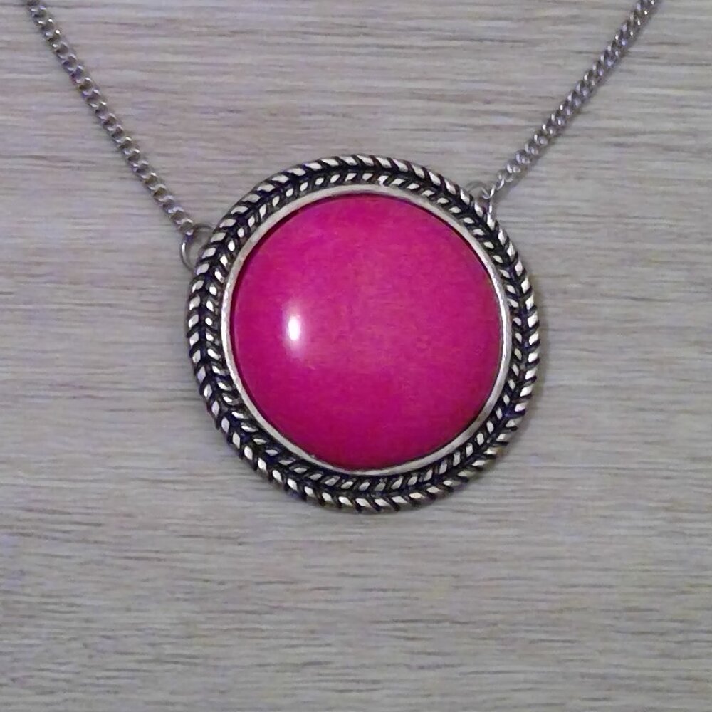 Pink Medallion Necklace - Picture 2 of 3